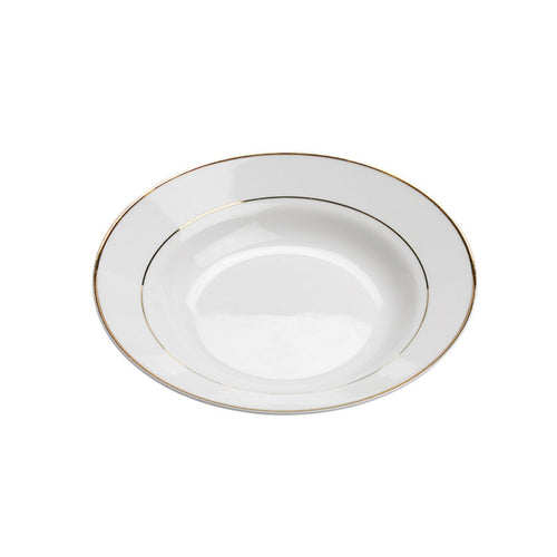 Porcelain- White with Gold Rim Soup Bowl IEP